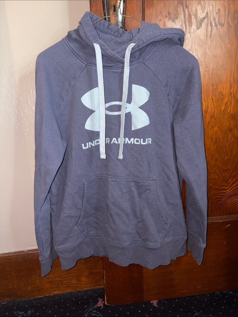 Under Armour Heathered Purple Pullover Hoodie with White Logo